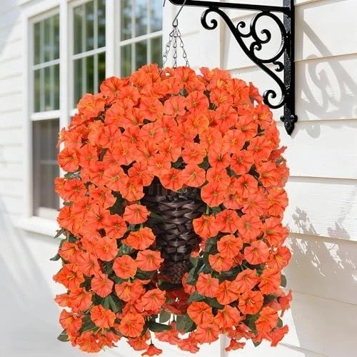 Stunning Faux White Morning Glory Hanging Basket – Simple Assembly & No Watering