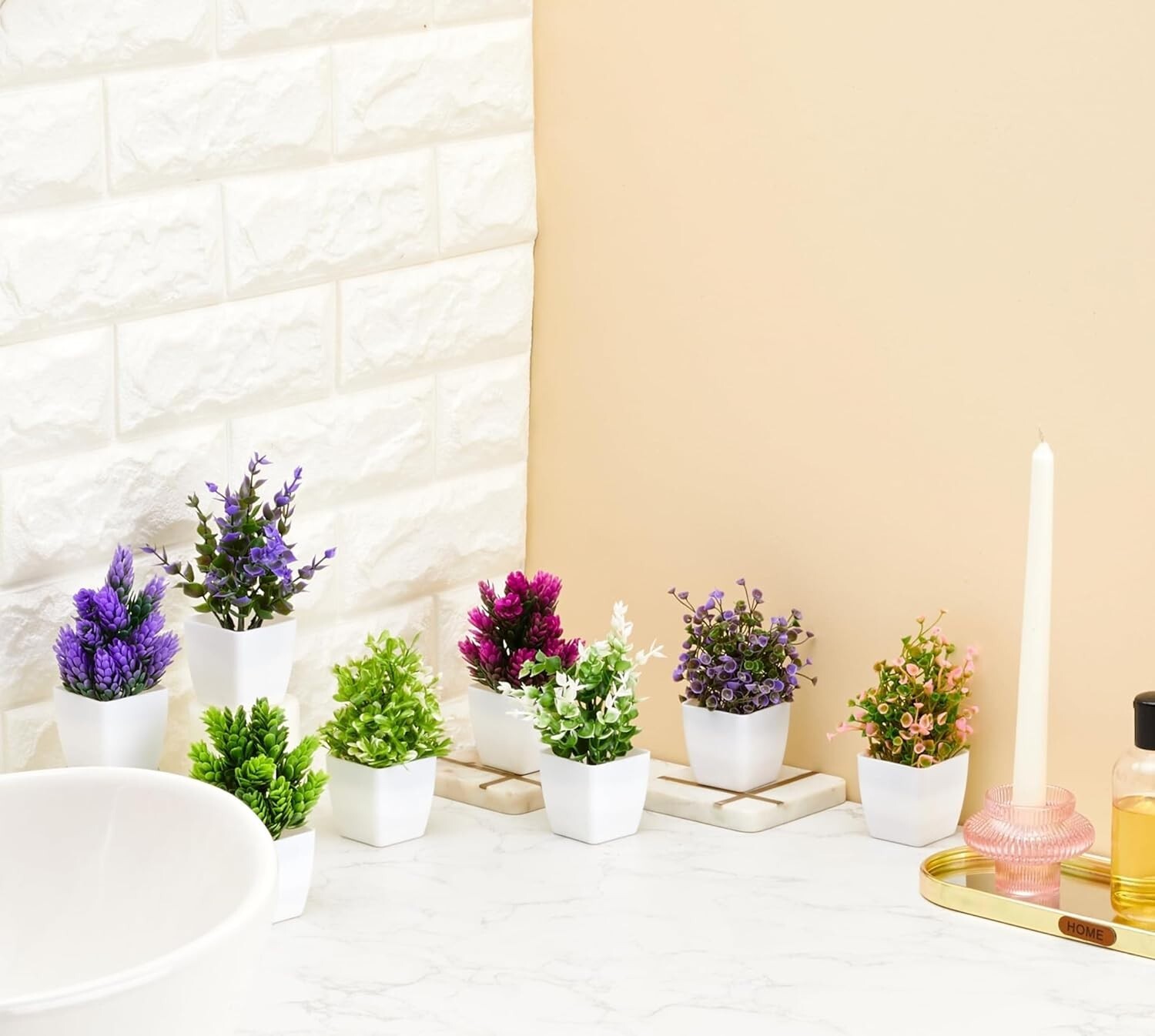 Artificial Plants with Pot 5 cm X 13 cm (Pack of 8)