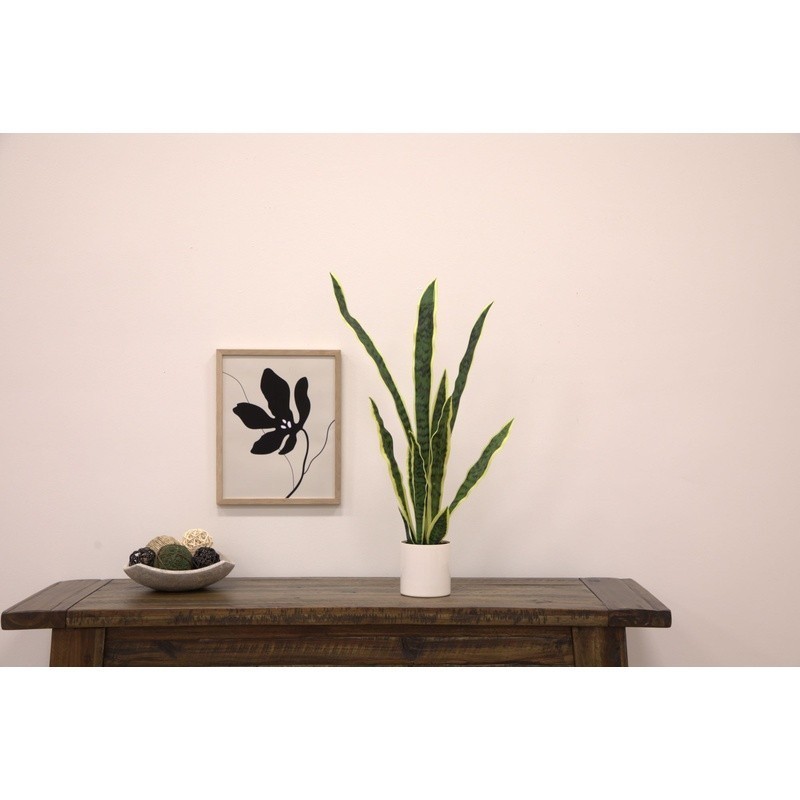 30in Artificial Snake Plant Vanilla Planter Indoor Decor No Maintenance New