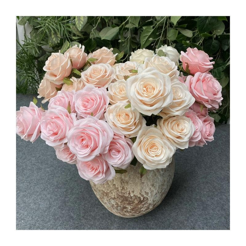 Artificial 9 Head Rose Bouquet Wedding Decoration Silk Flowers Photo Props