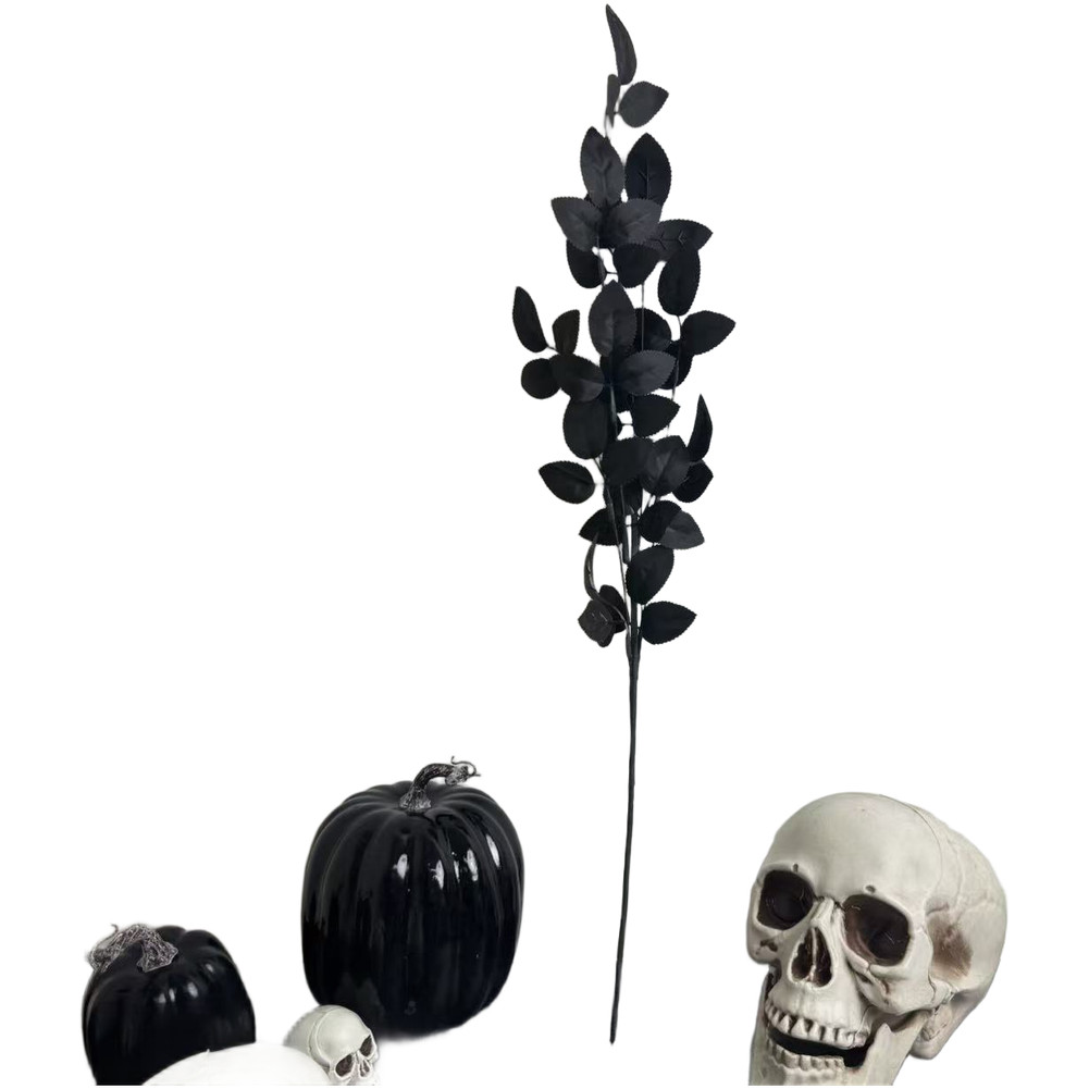 Black Artificial Leaves 70cm 75cm with Withered Branches for Halloween Styling