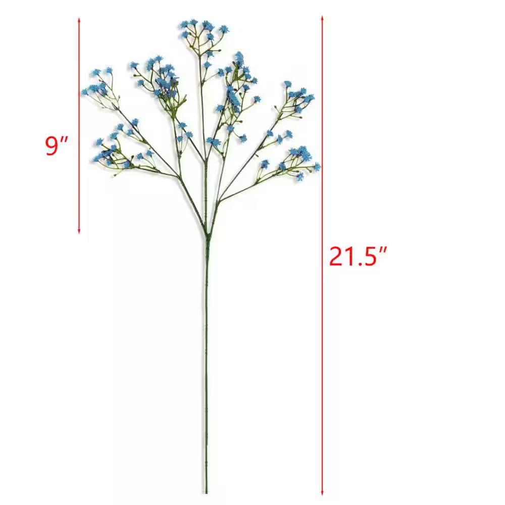 Dark Blue Artificial Baby Breath Flowers, 12-Pack