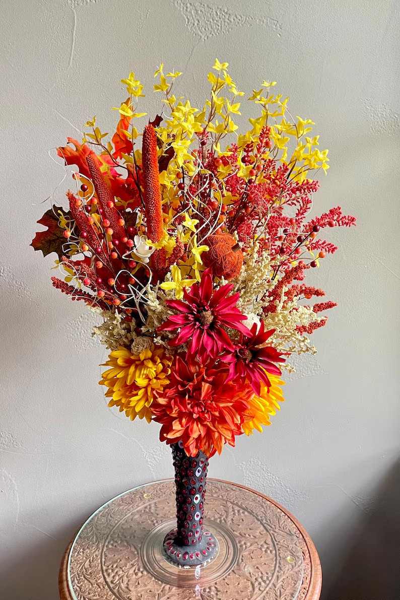 Fancy Fall Floral Arrangement: Thanksgiving Table Centerpiece, Fall Home Decor