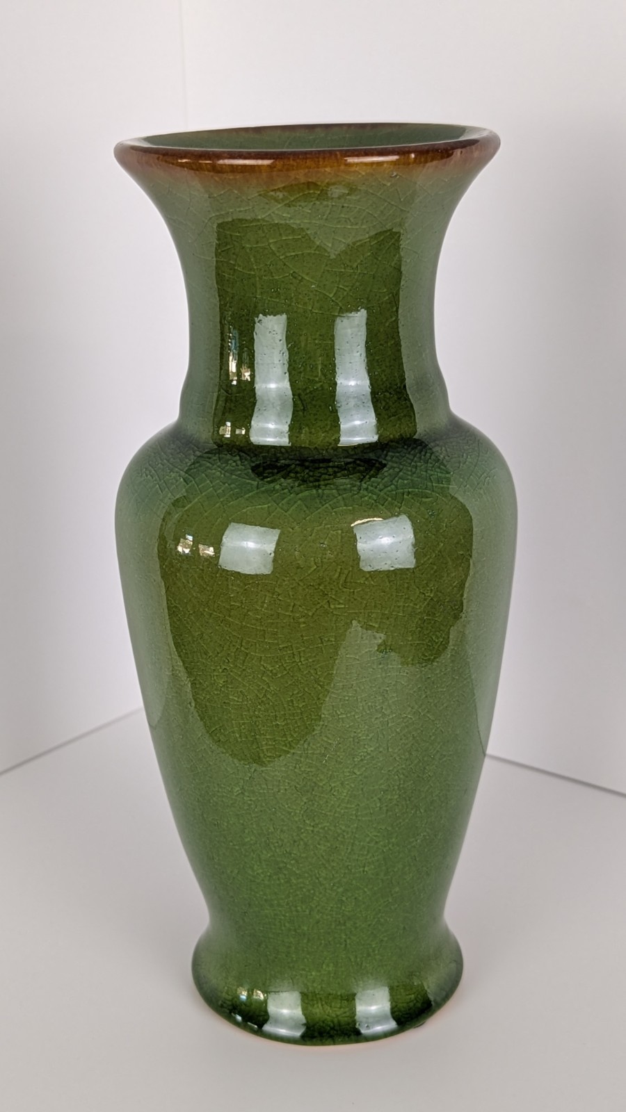 Ceramic Vase Green Glaze Vase Only