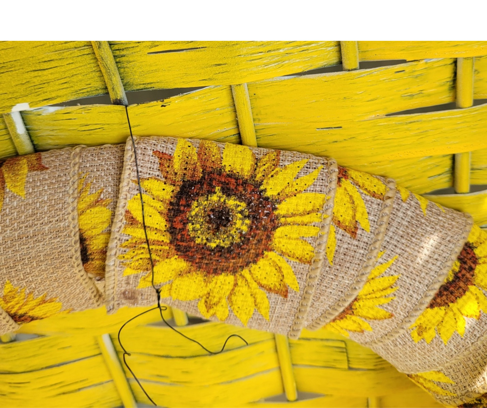 Yellow Sunflower Burlap Wrap Wreath, Sunflower Home Décor