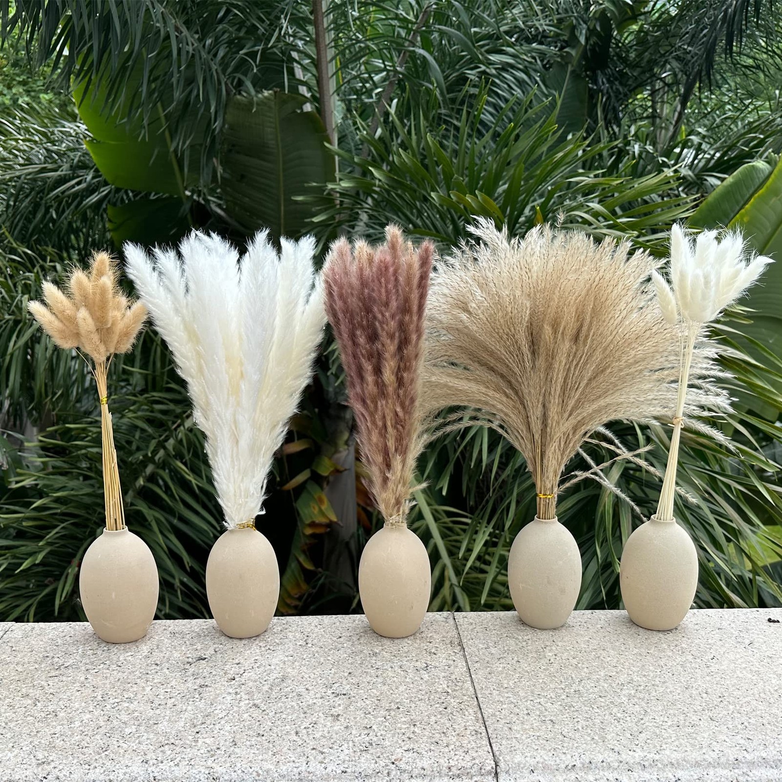 Pampas Grass Boho Home Decor 150Pcs 17-inch Natural Dried Flowers-Pampas Gras…