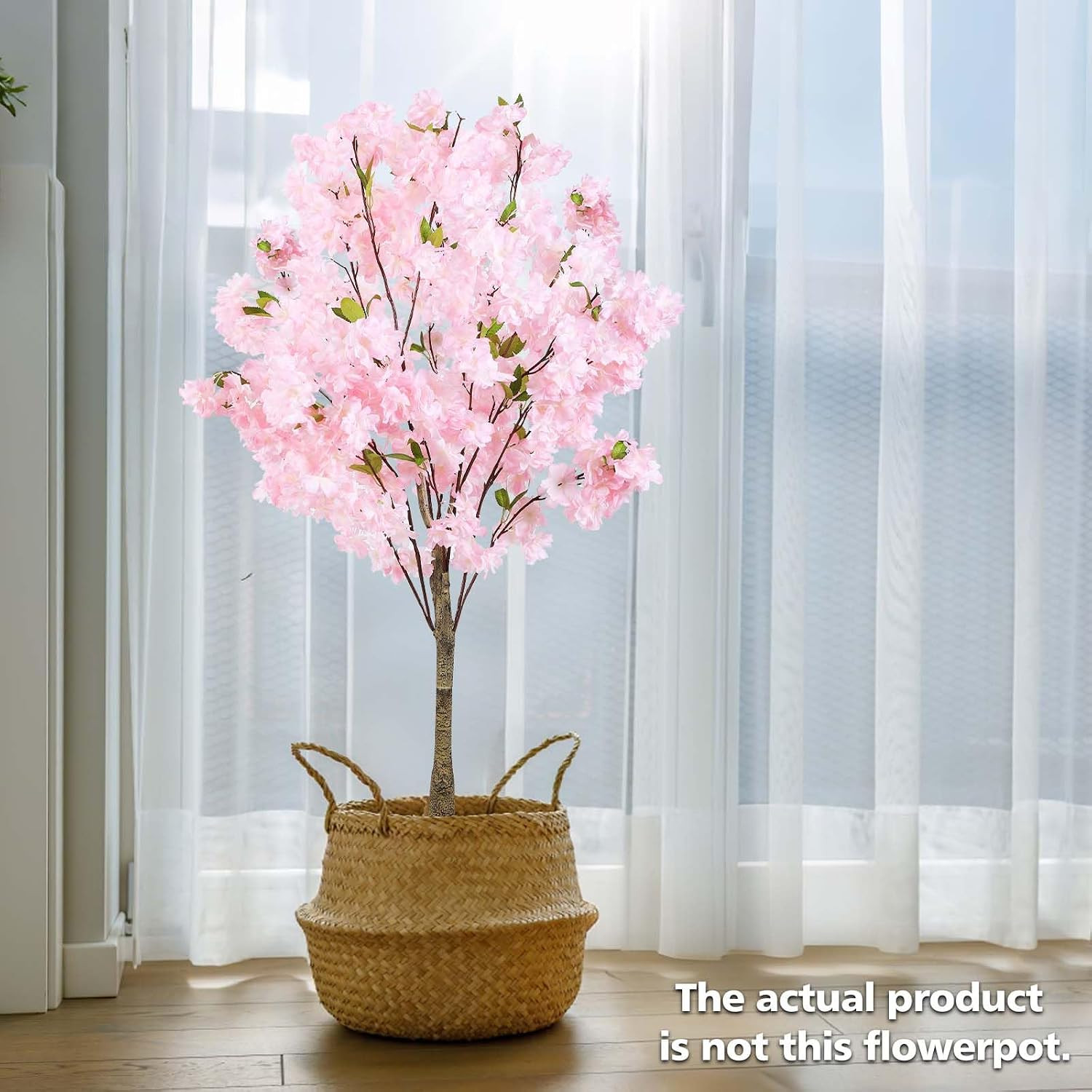 4FT Lifelike Pink Cherry Blossom Tree – Indoor/Outdoor Decorative Plant