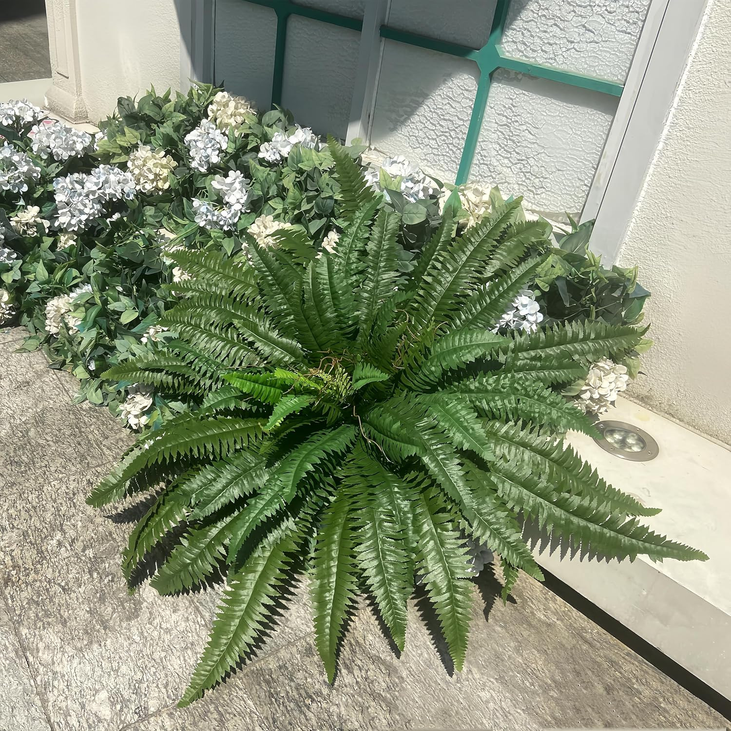 48″ Artificial Ferns for Outdoors Large, 2 Packs Fake Ferns, Realistic & UV Resi