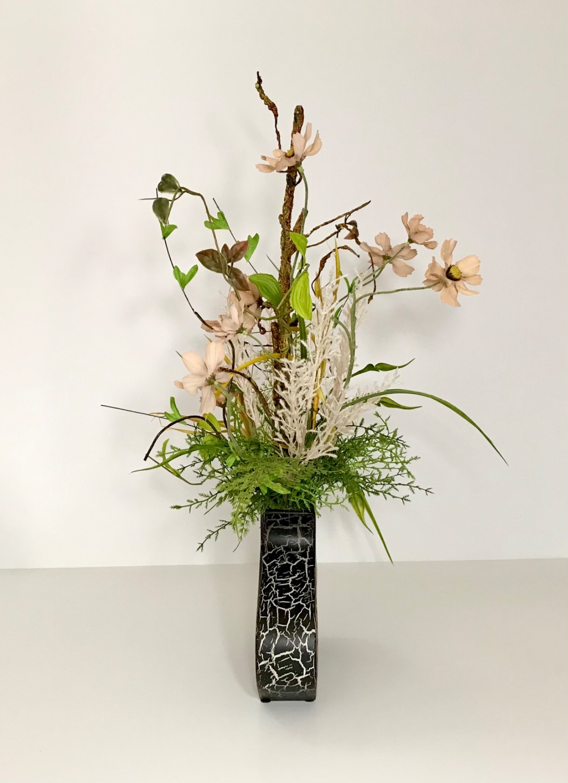 EVERYDAY WILDFLOWER FLORAL ARRANGEMENT MODERN OPEN VASE EARTH TONE CENTERPIECE