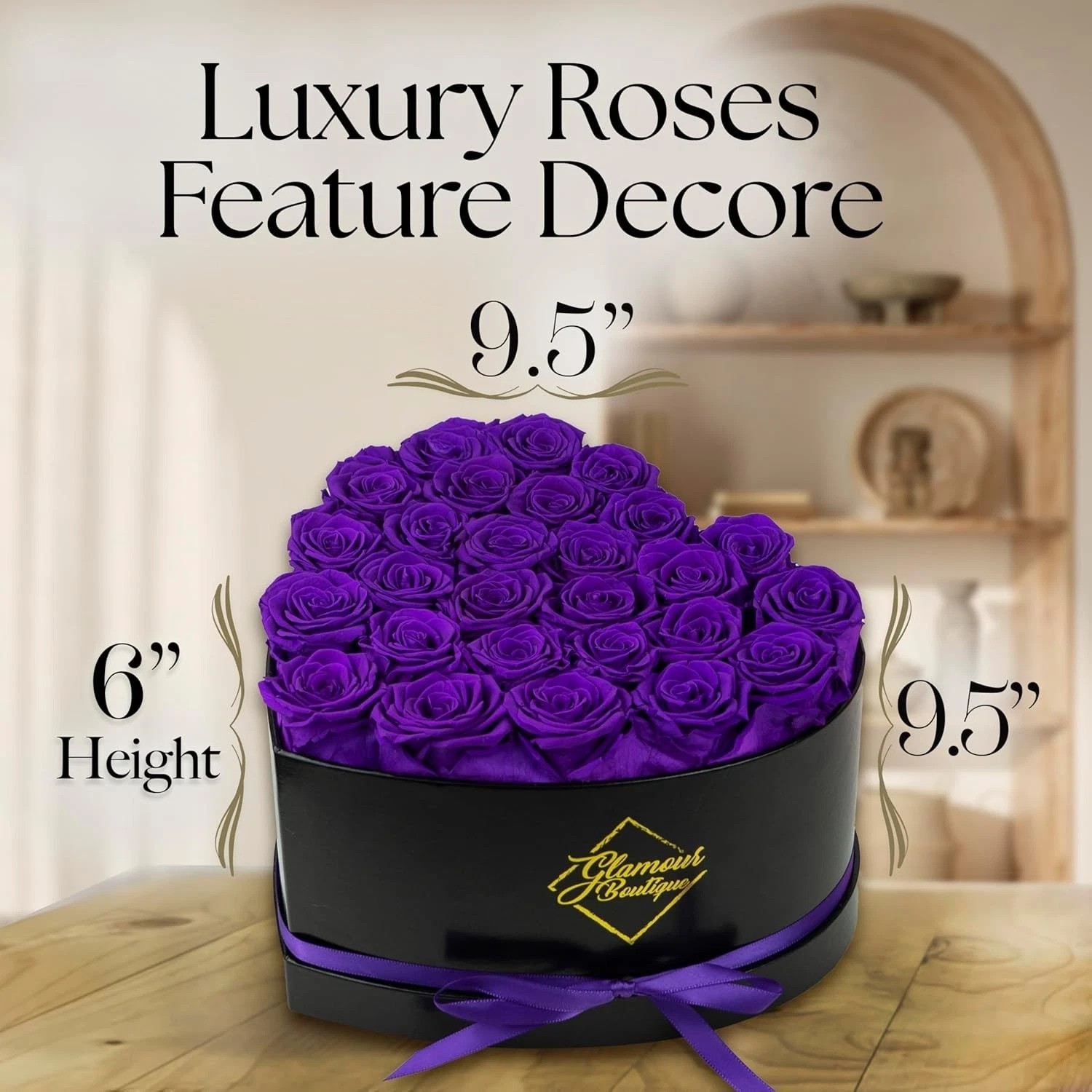 27 Eternal Preserved Roses Gift in Purple Heart Box – Maintenance-Free Splendor