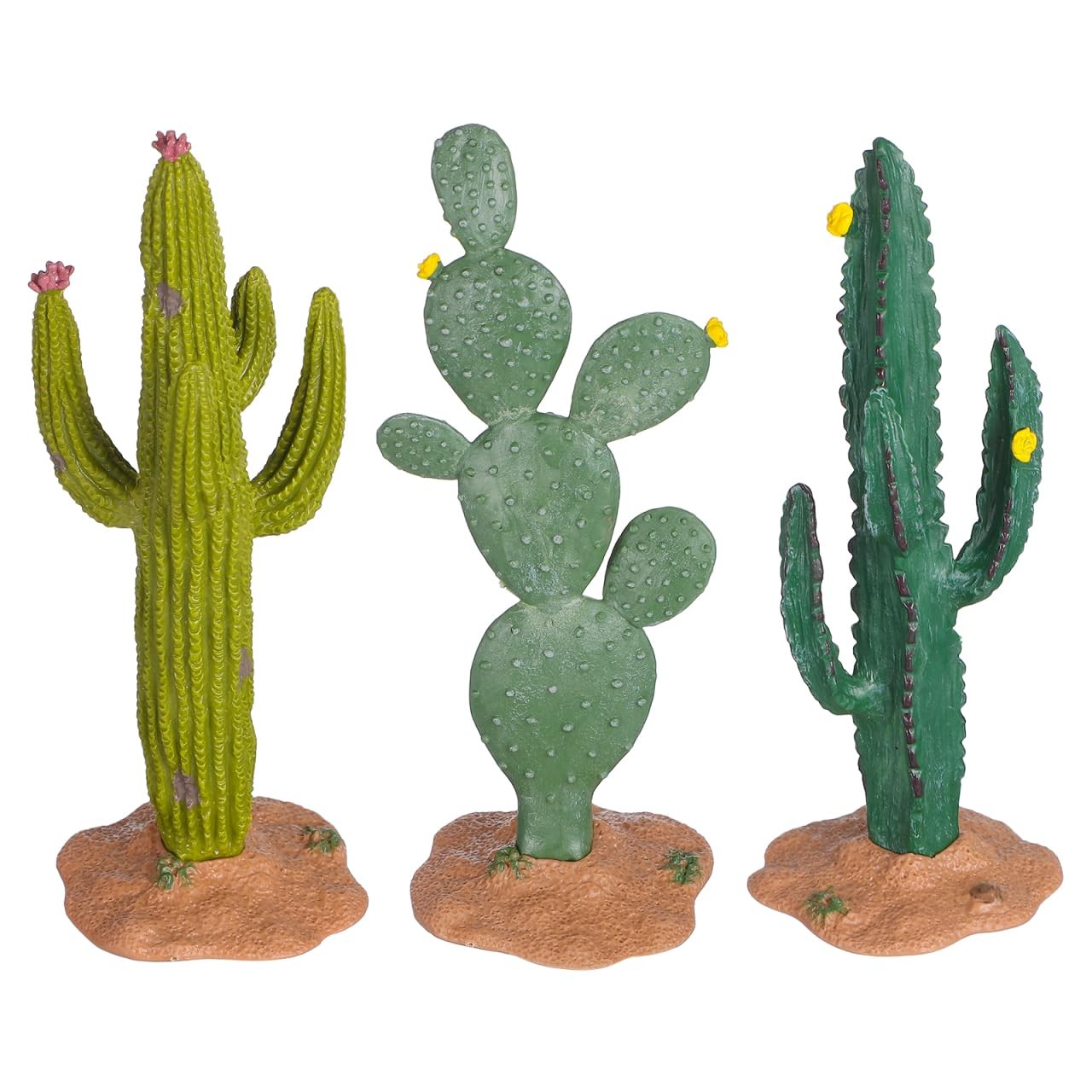 VILLCASE 3-Pack 5.5″ Artificial Cactus Set – Realistic Mini Fake Succulents, …