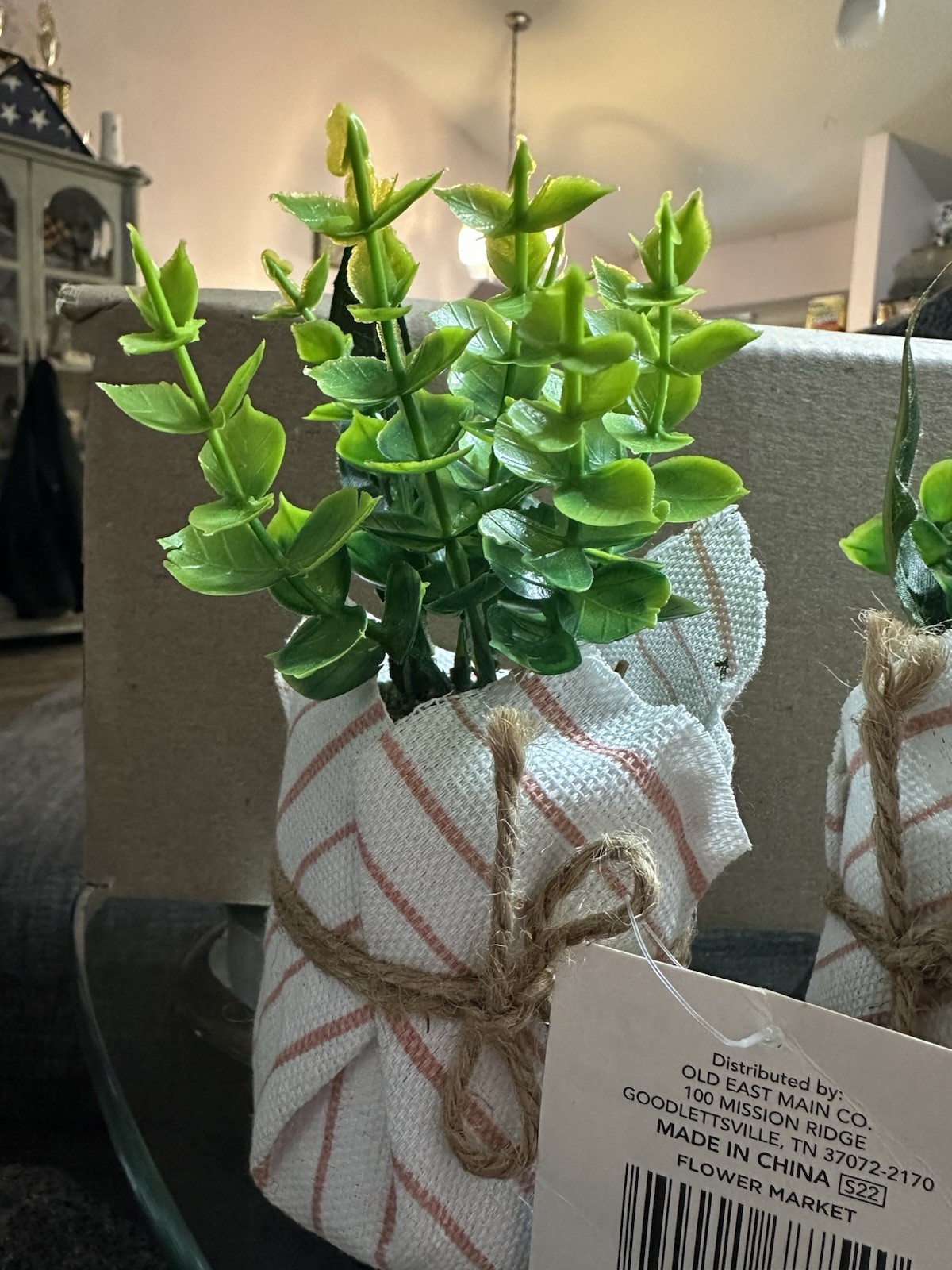 Set Of 2True Living Fabric Greenery Faux Plant 6.5”H x 3”D Home/Office Decor NEW