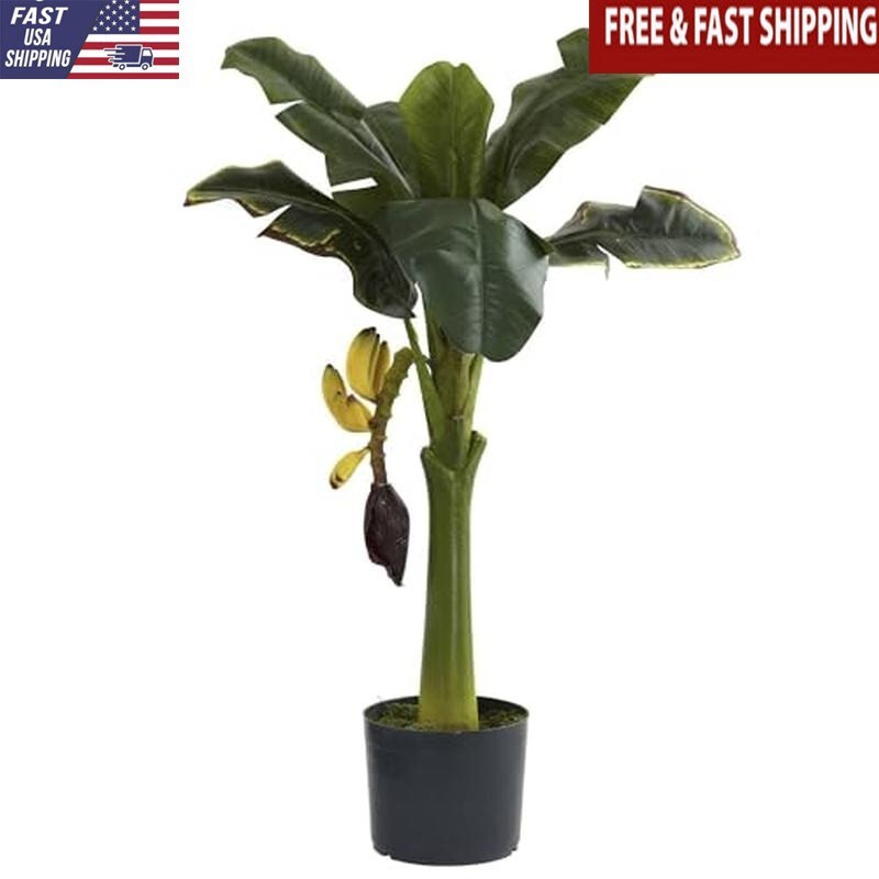 Lifelike Banana Tree Artificial Plant Home Office Decoration Easy Care Green New