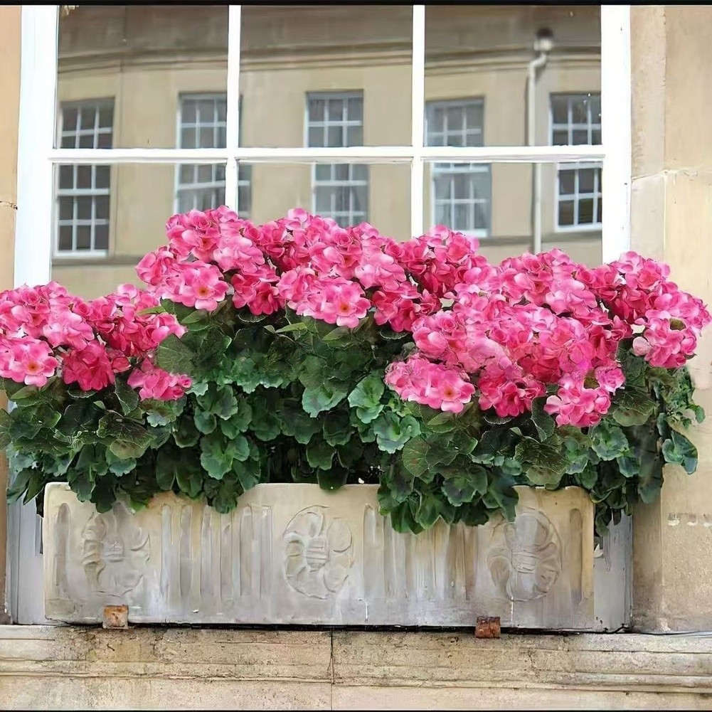 Red Red White Begonia Flower 36cm Plastic Table Decor for Wedding Event