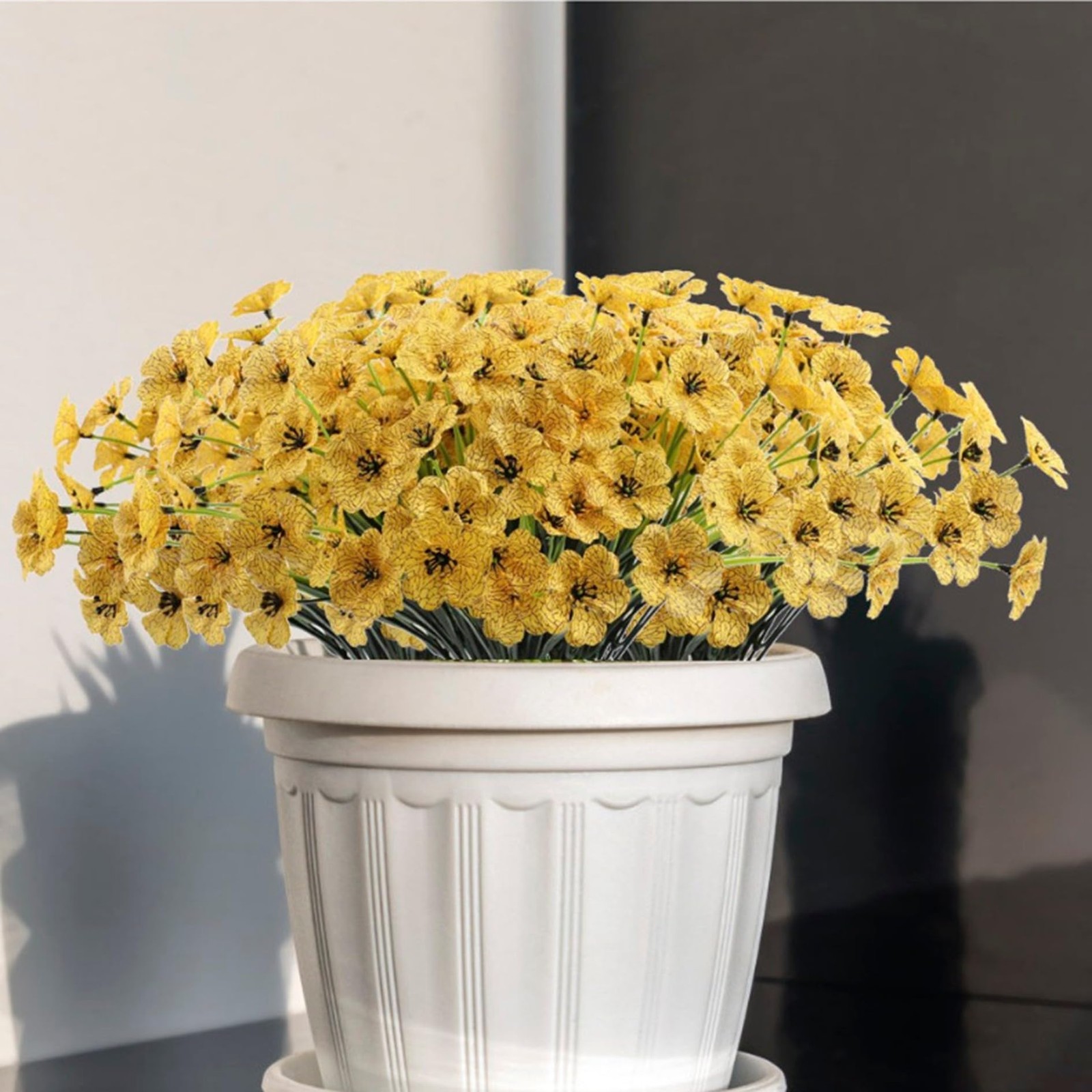 12 Bundles Yellow Artificial Flowers Faux Floral, No Fade Faux Flowers Fake P…