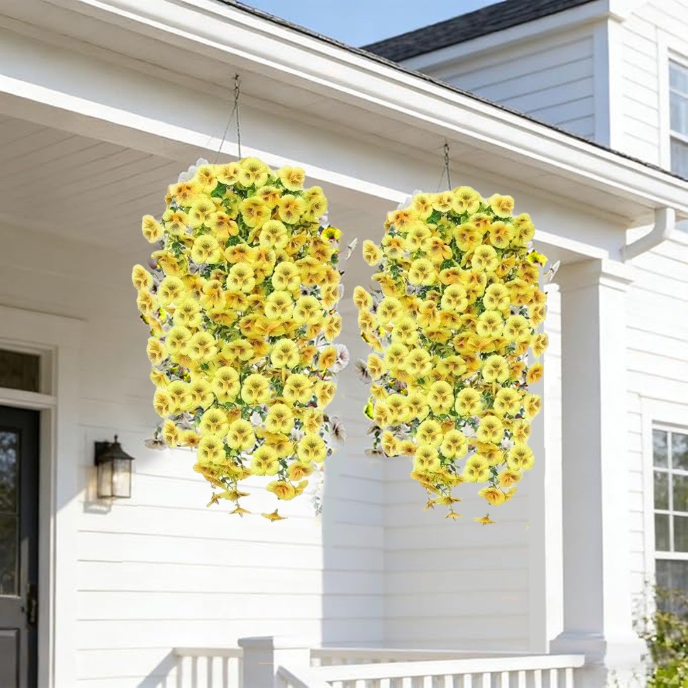 4x Artificial Hanging Orchid Flowers Fake Silk Plants Outdoor Garden Home Decor