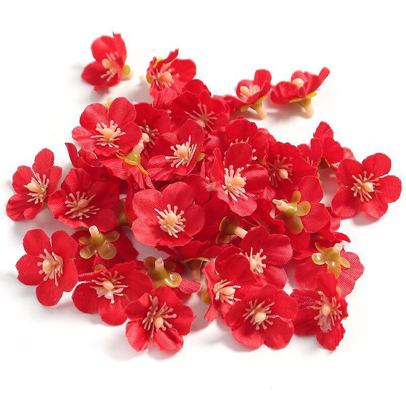 Peach Blossom Petals Artificial Cherry Blossom Flowers Heads for Decor 50Pc
