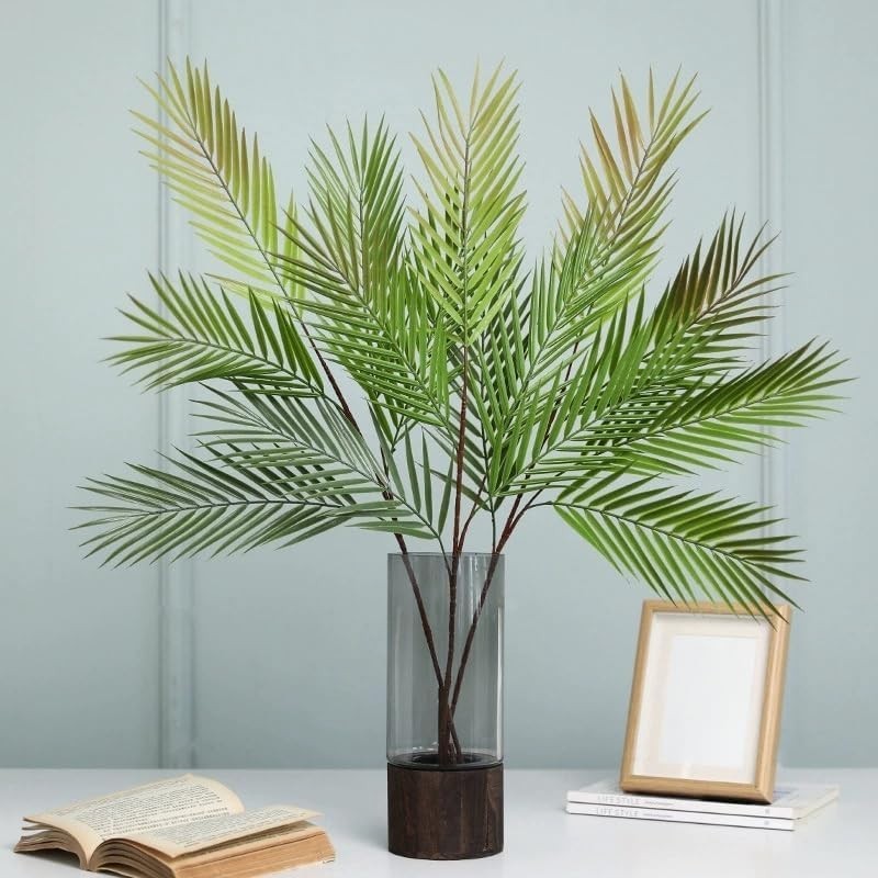 3 Pack of Lifelike 36″ Green Palm Leaves – Versatile Party & Home Decoration