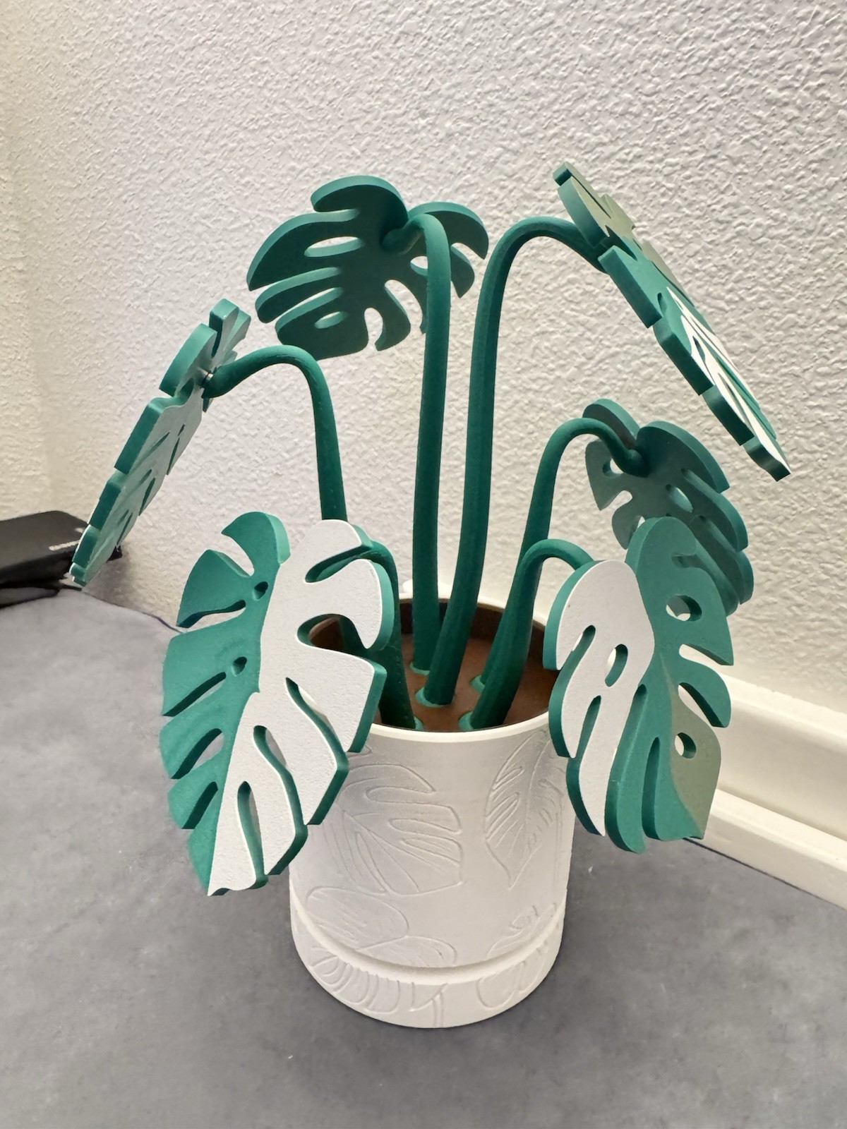 3D Printed- Monstera Coasters Plant with Pot