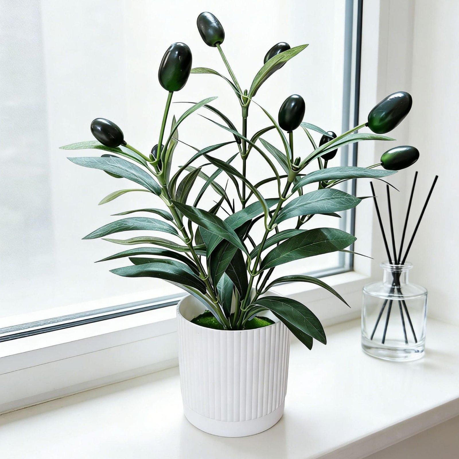 Artificial Olive Tree Plant Fake Plant for Coffee Table Windowsill Farmhouse
