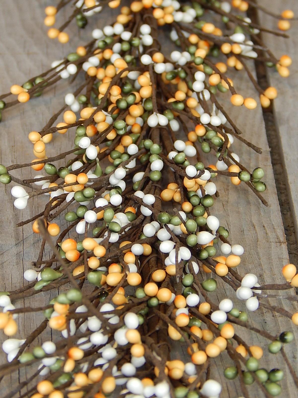 FALL Pip Berry Garland MUSTARD GREEN WHITE 58″ – NEW