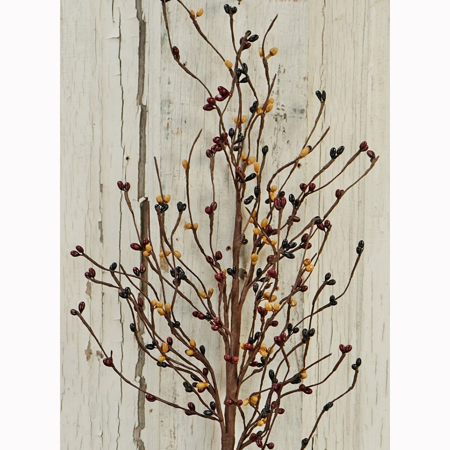 Pip Berry Pick / Spray in Homespun / Burgundy Gold Black 20″ H Primitive