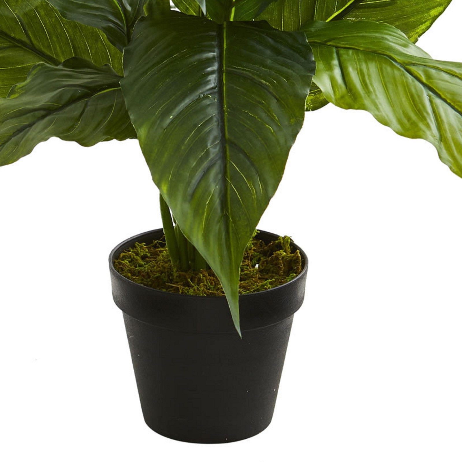 Nearly Natural 26″ Spathiphyllum Artificial Plant Real Touch in Green/Black
