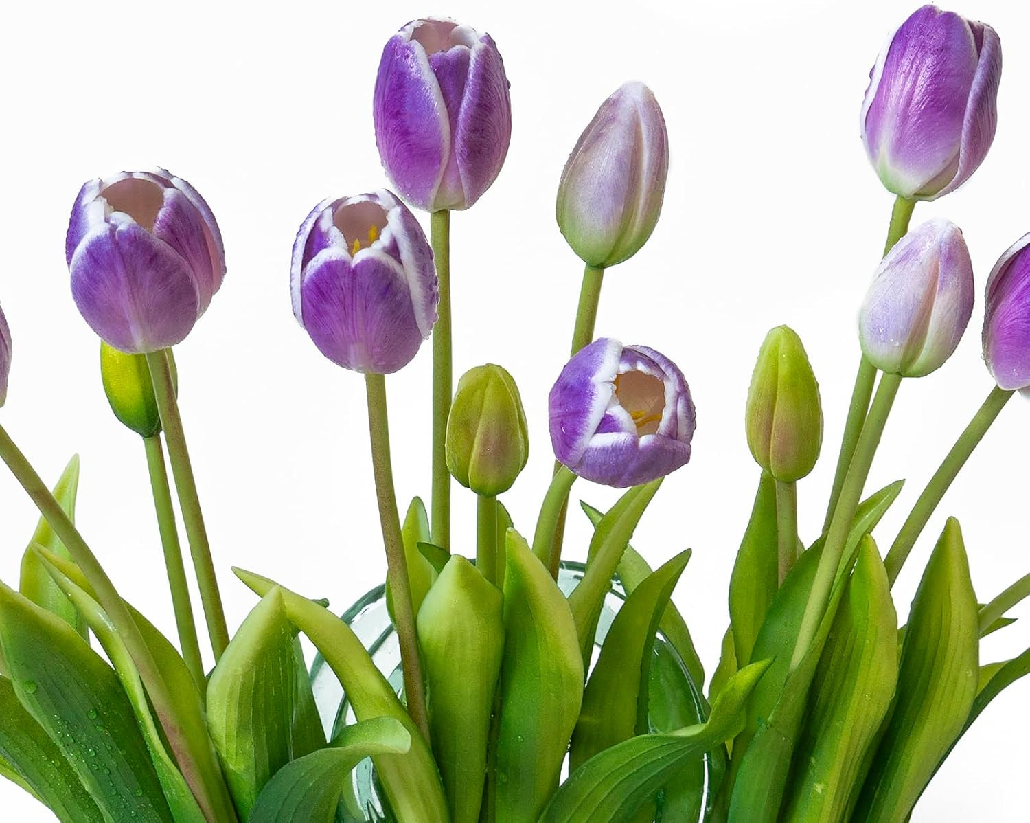 Artificial Tulips 15pcs Amethyst Soft Touch Latex Bouquet – Wedding Party Home