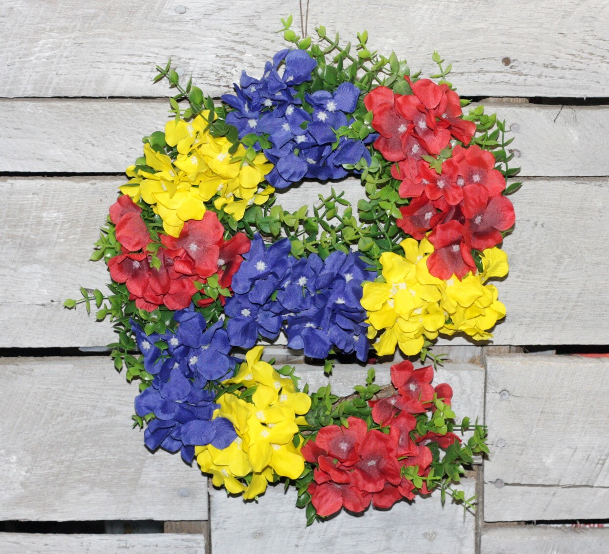 14″ Unique E eBay wreath in eBay logo colors for eBay fan seller or buyer