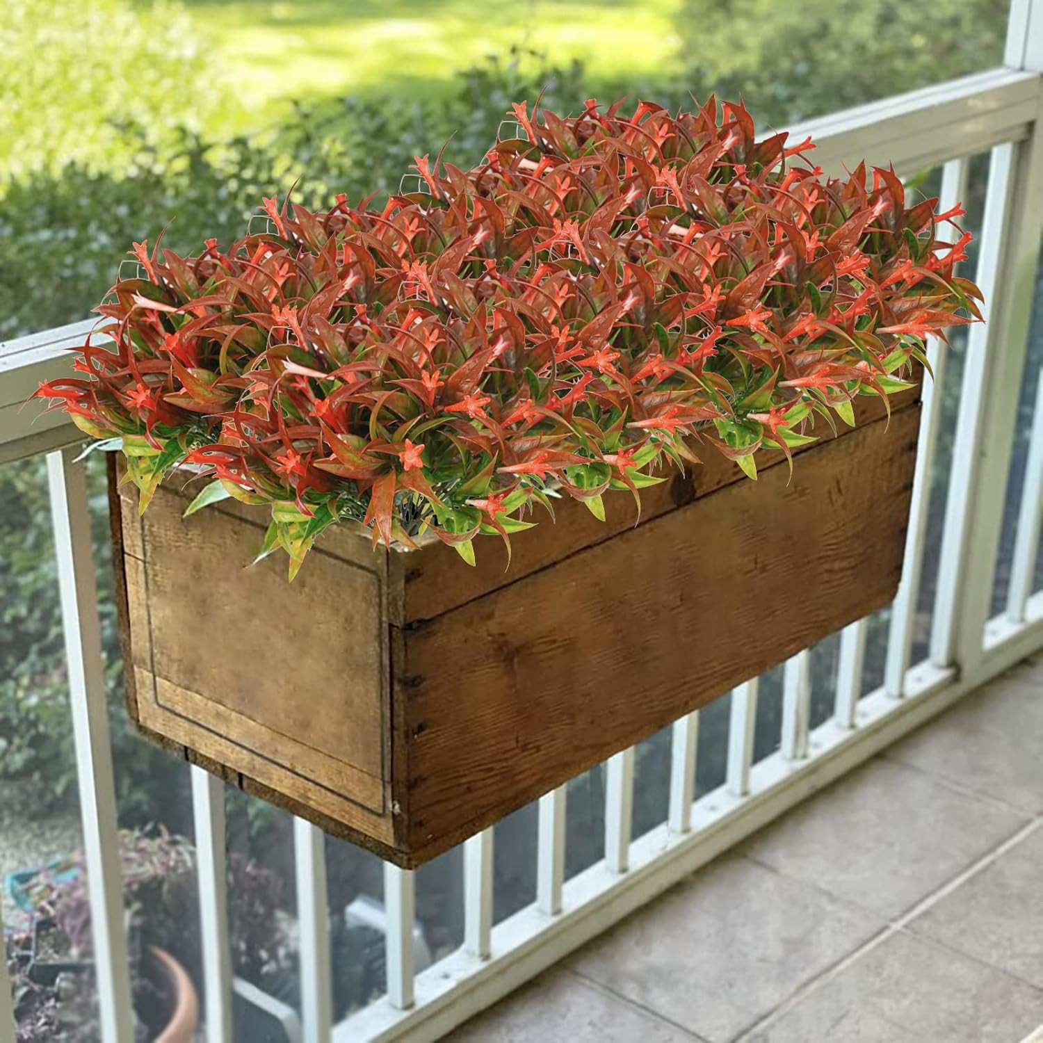 6Pcs Outdoor Artificial Plants UV Resistant Fake Flowers Plastic Plants Morning
