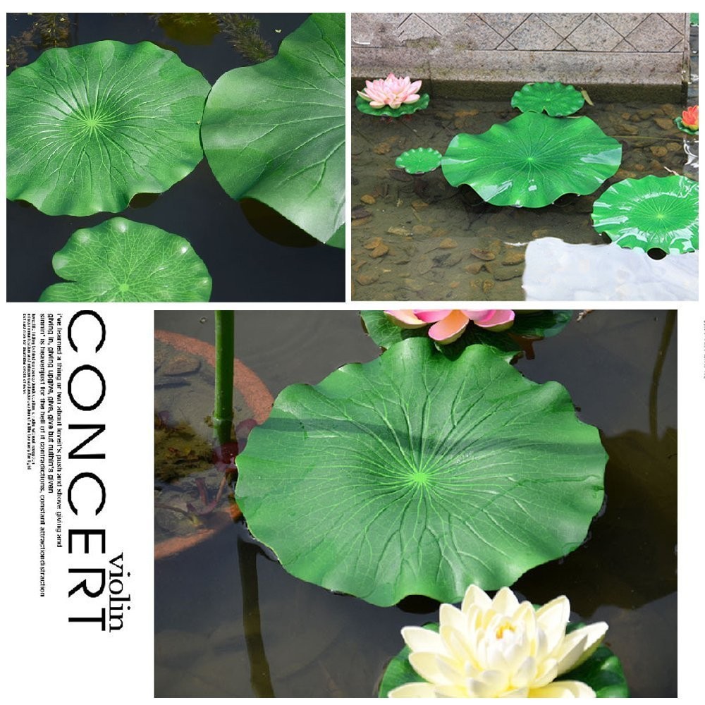 Artificial Realistic Lily Pads Floating Scenery Lotus Pods for Pool Decoration A