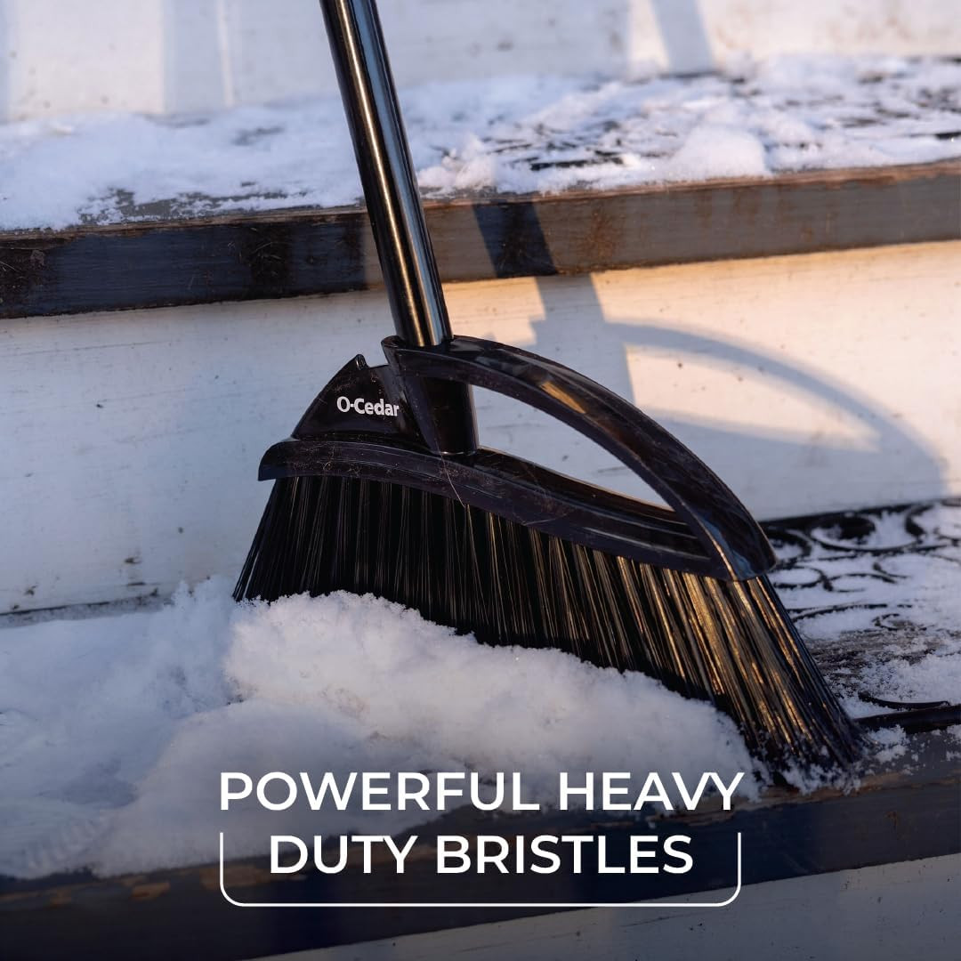 Indoor & Outdoor Strong Sweep Broom & Brush Bundle | Heavy Duty Bristles Remo…