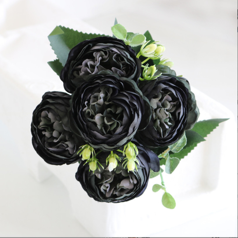 9 Heads Silk Peony Artificial Flowers Wedding Bouquet Home Party Outdoor Decor