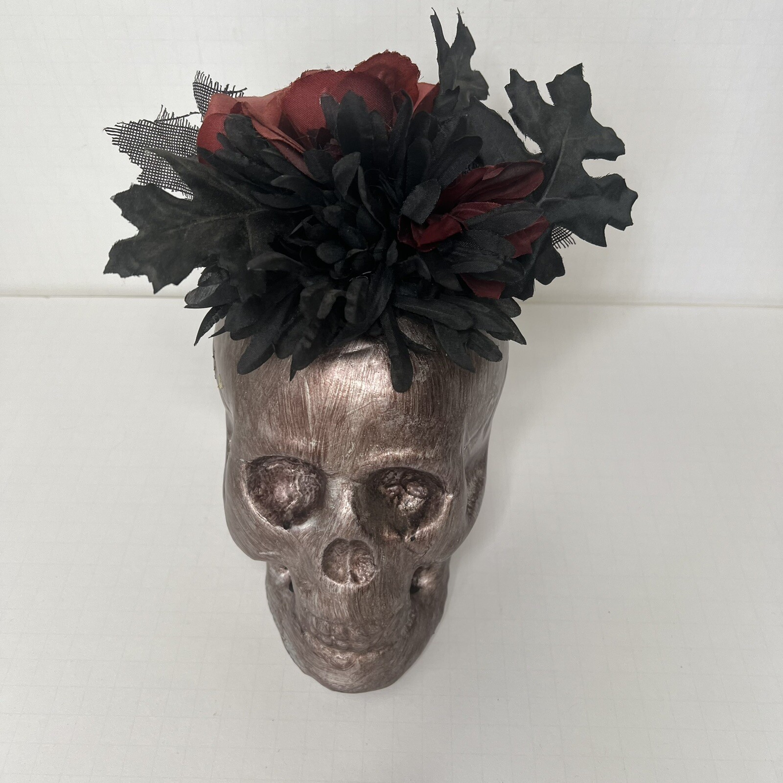 Skull Wicked Garden Halloween Decorations Goth Decor Party Flower Arrangement