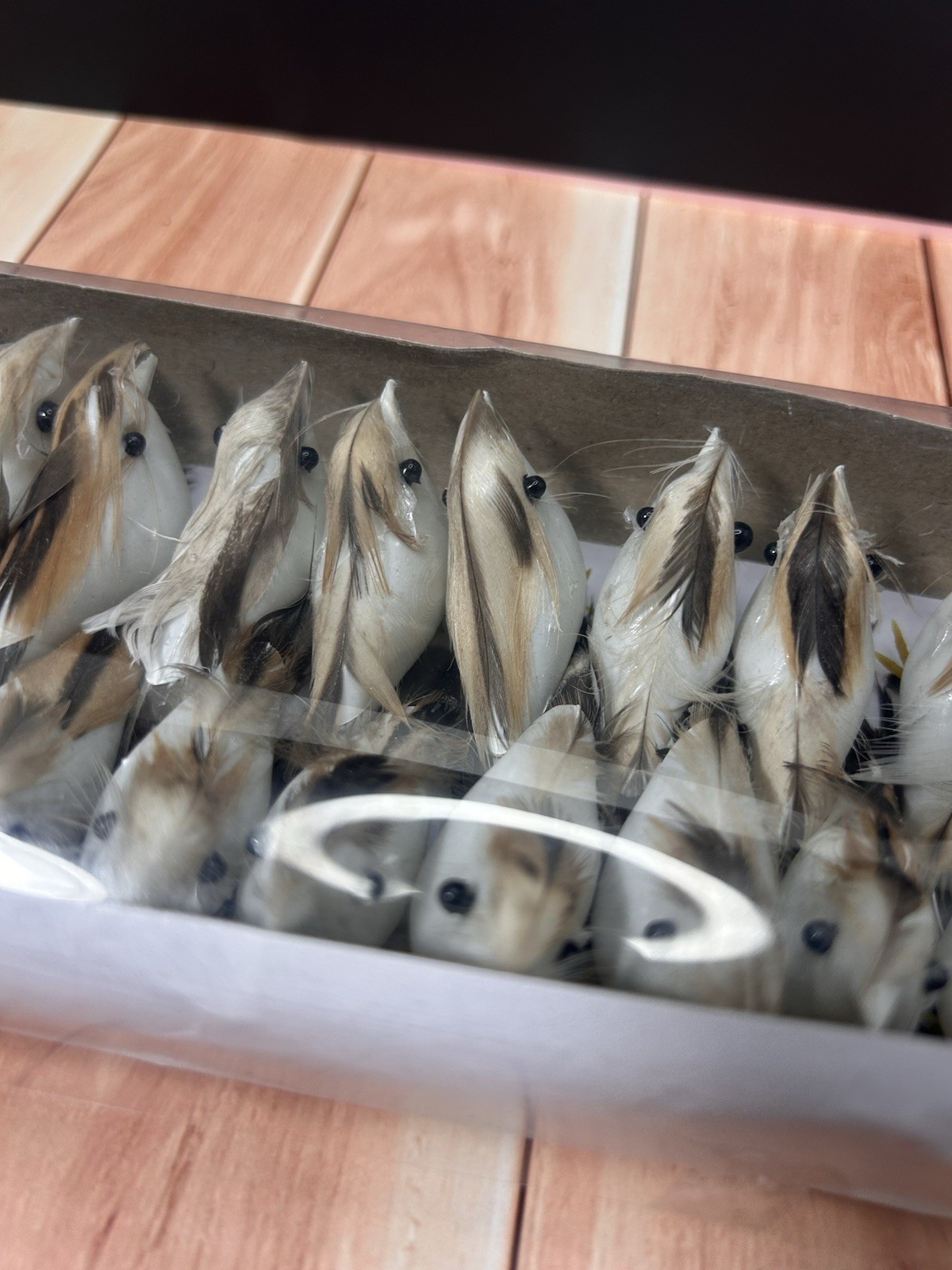 24 PCS Artificial Simulation Birds Fake Mini Bird Decorative Sparrow Ornaments