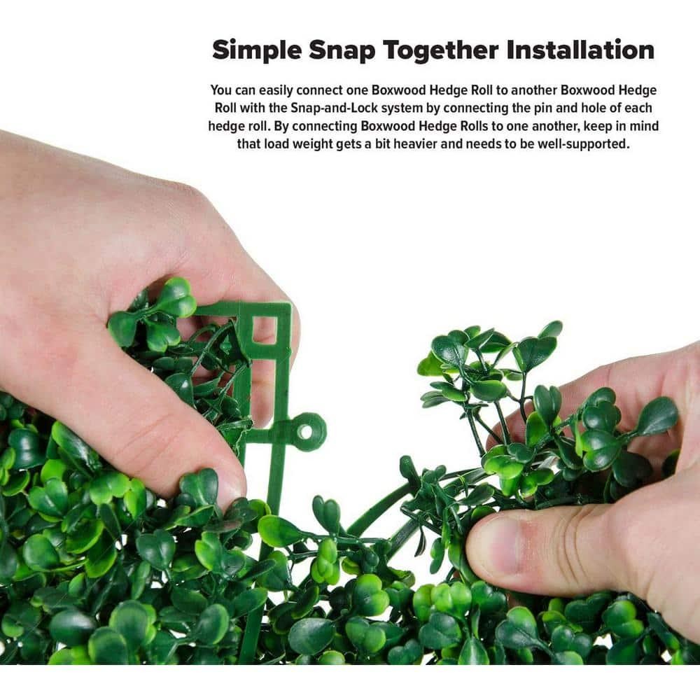 Ejoy 40 in. x 120 in. Artificial Light Green Boxwood Roll Panels UV Protected