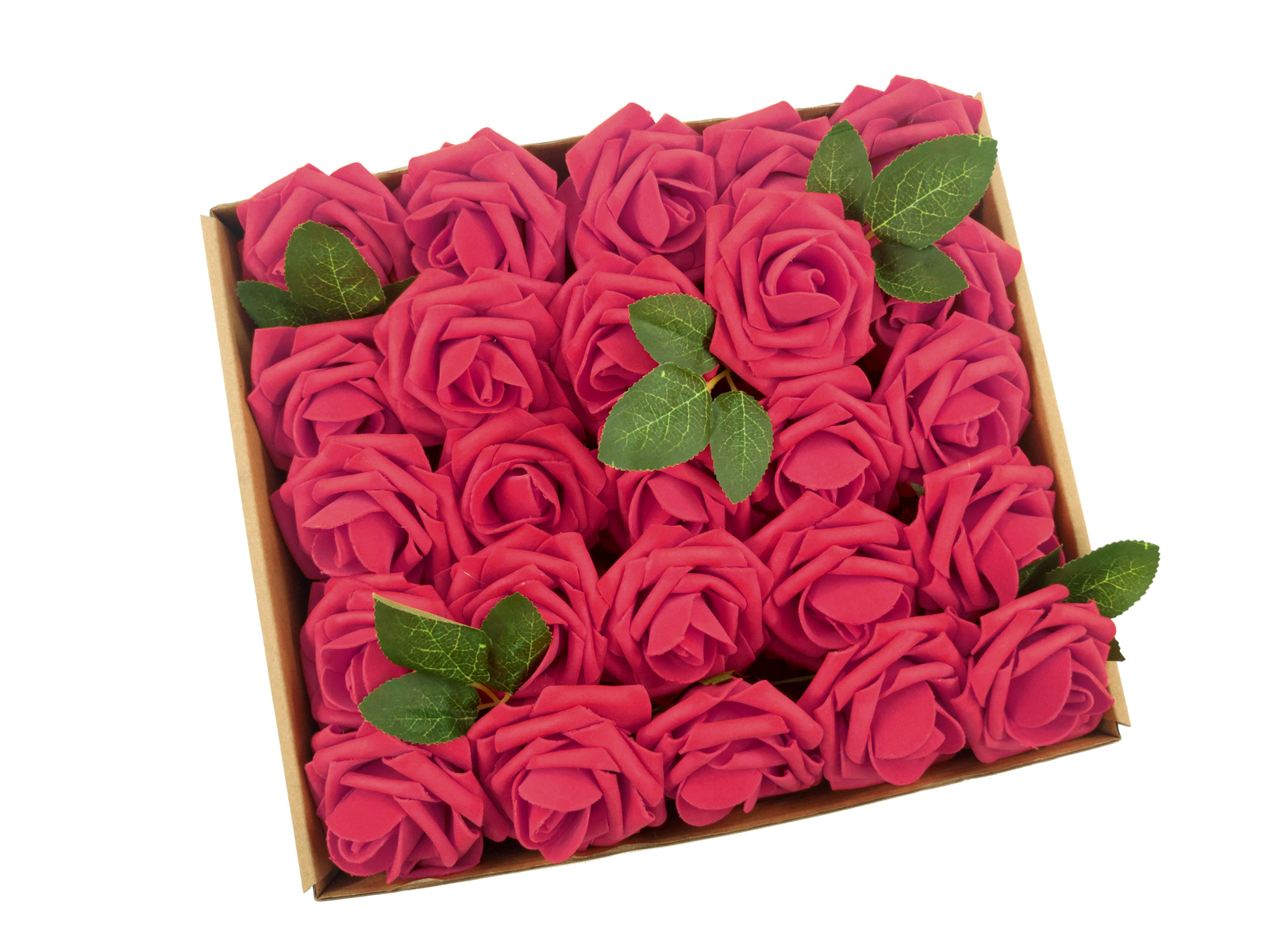 25/50 Foam Rose Artificial Flowers – Bridal Bouquet for Wedding Party Decor