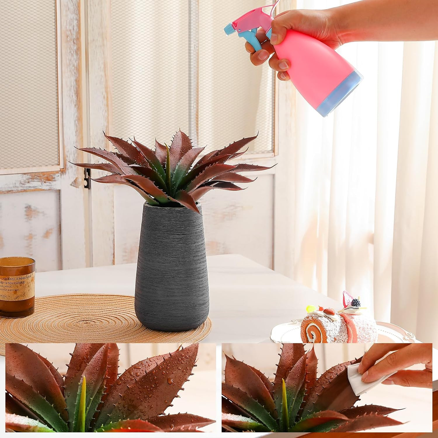 Large Artificial Succulents Aloe Plants Real Touch Fake Flowers Unpotted for Hom