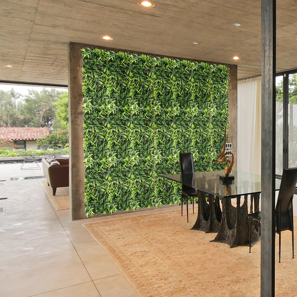 20″ Artificial Faux 3D Mix Leaves Wall Panel Fence Screen Home Outdoor Decor #07