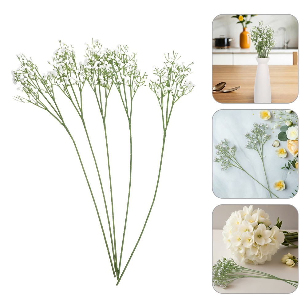 5 Pcs False Baby’s Breath Mini Artificial Flowers Small Silk Ornaments