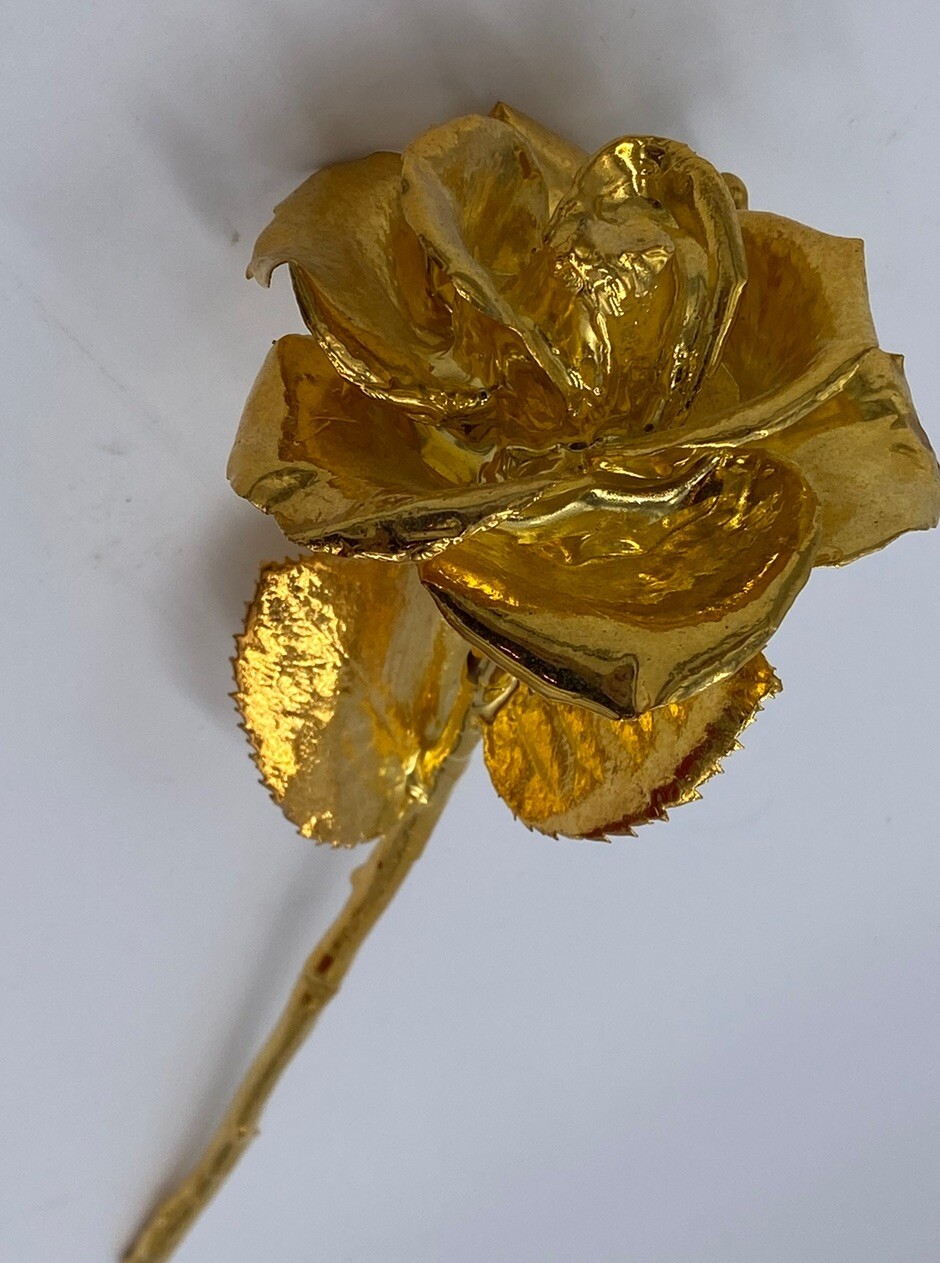 REAL ROSE ONE OF A KIND Dipped 24 K Gold Valentines Sweetheart Love
