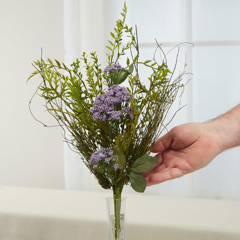 21″ Artificial Purple Queen Anne’s Lace Floral Bush