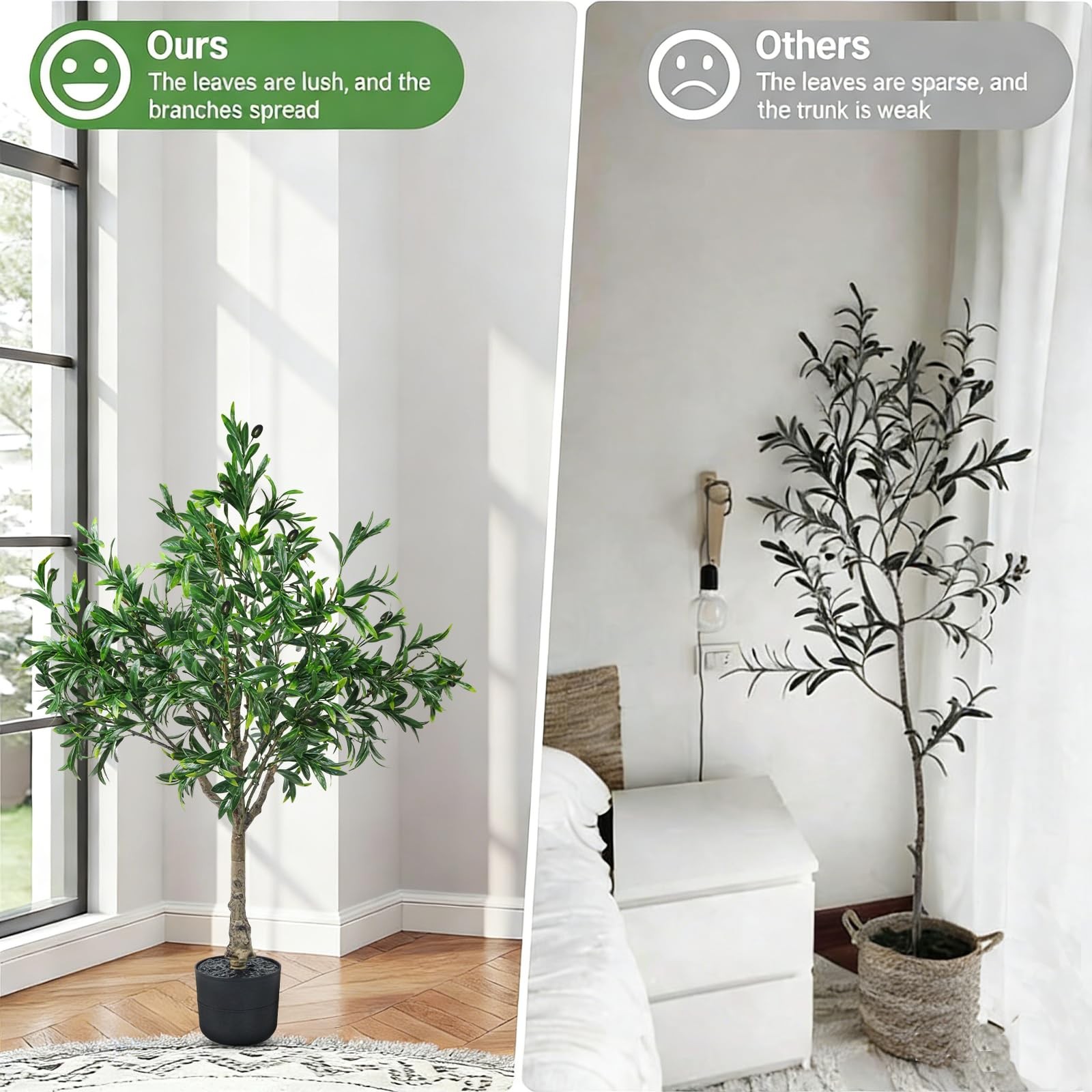 Olive Trees Artificial Indoor Outdoor Potted Artificial Plants,3.6FT Pathway …