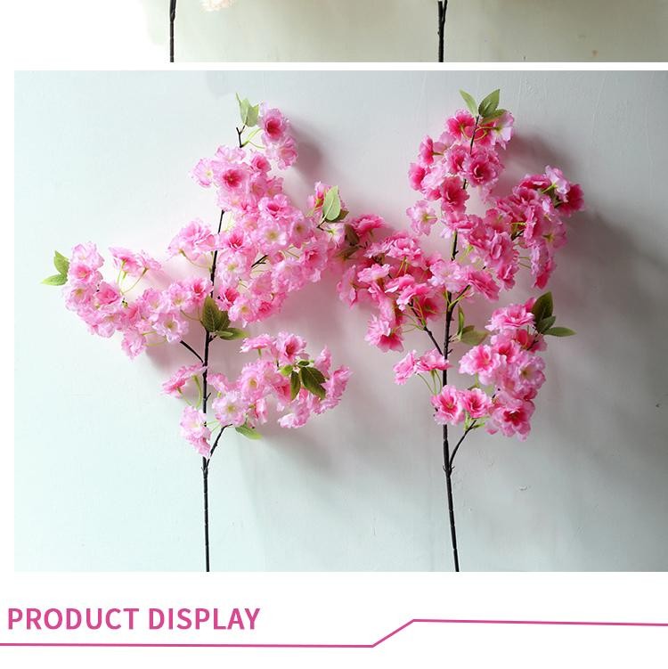 80cm Artificial Cherry Blossom Branch Red Silk Flower Wedding Home Decor Arch