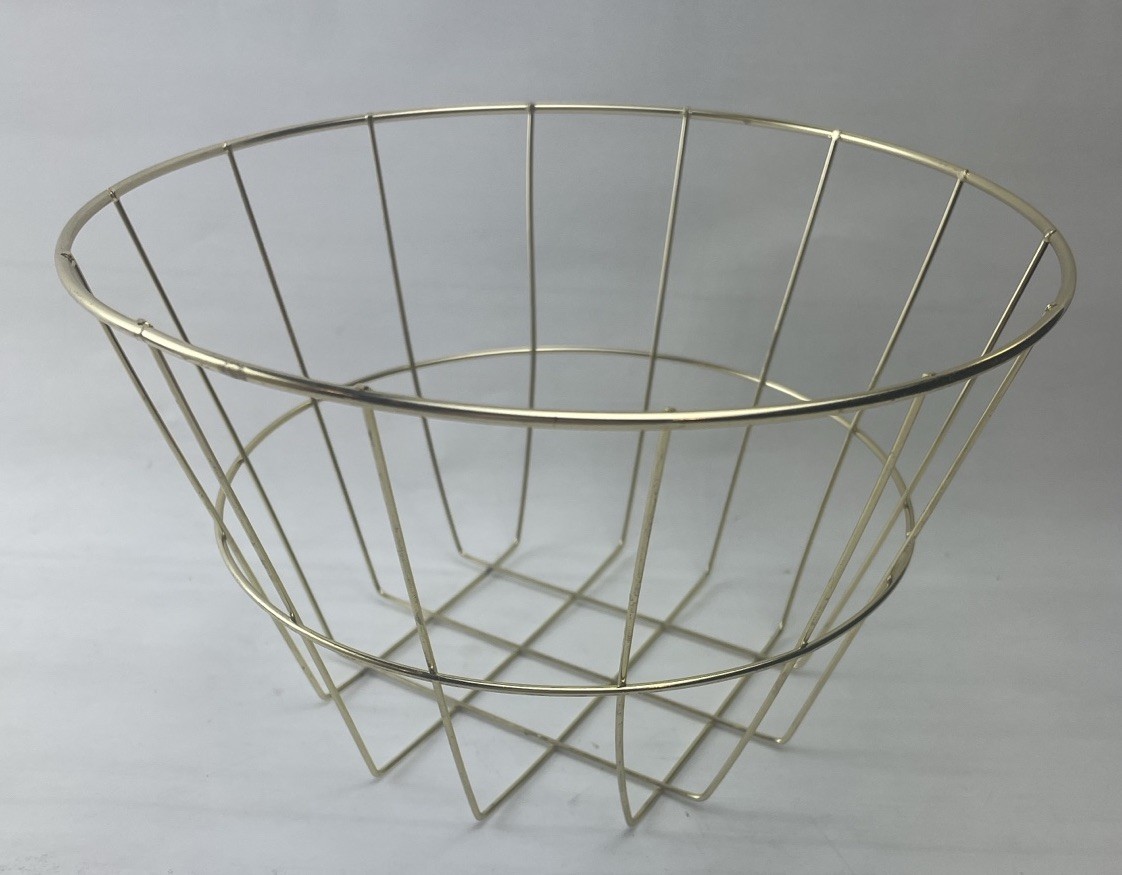 Gold Shiny Wire Baskets Round Lot 10 Fruit Storage Wedding Decor Organization