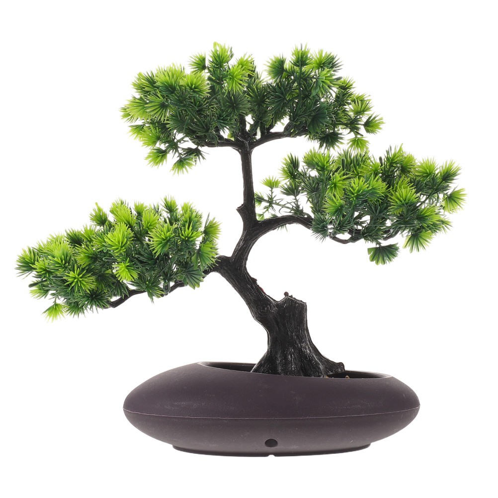 Green Faux Pine Tree Sushi Plate Decoration Japanese Style Bonsai Ornament