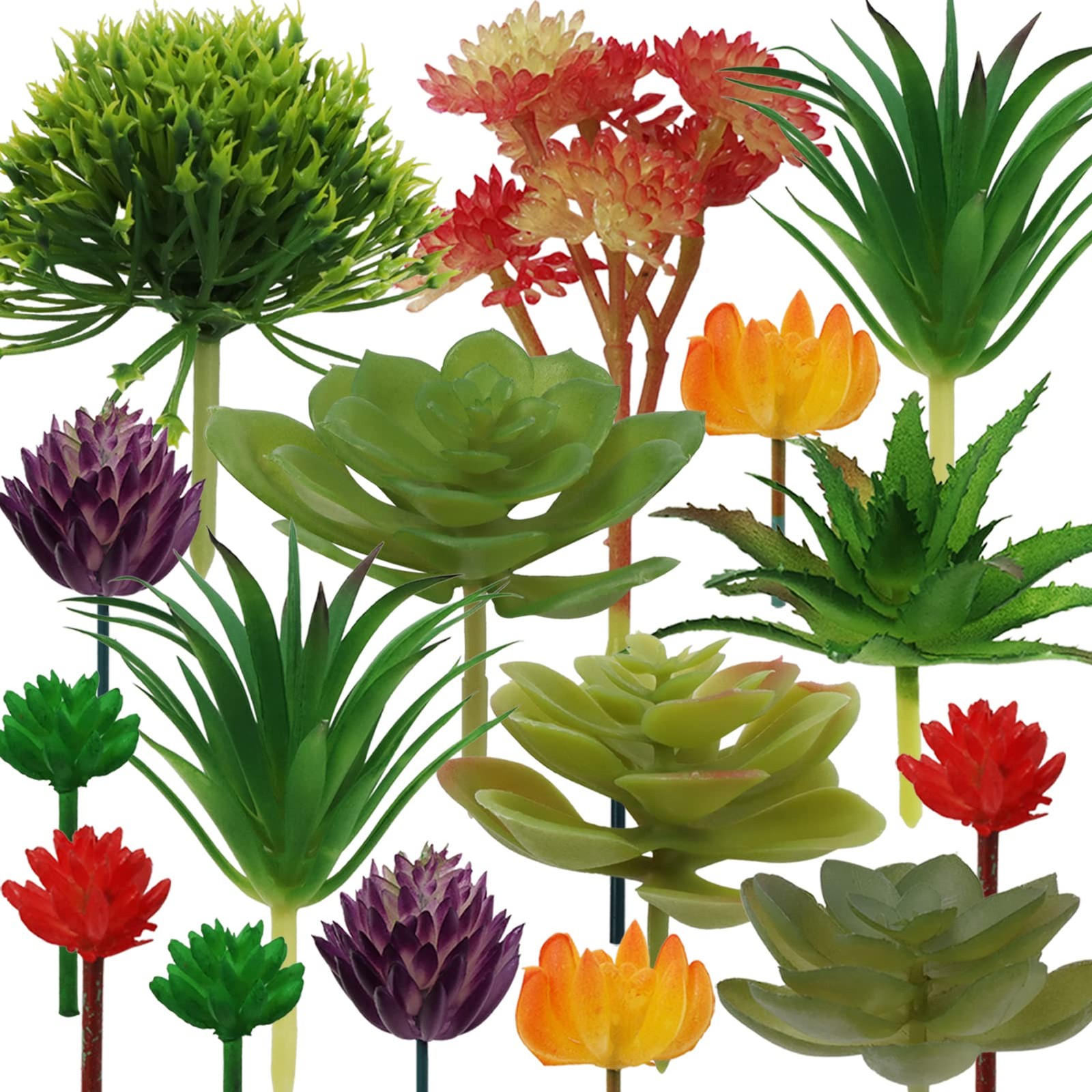 16 Pcs Artificial Succulents Plants Mini Fake Succulents for Home Garden