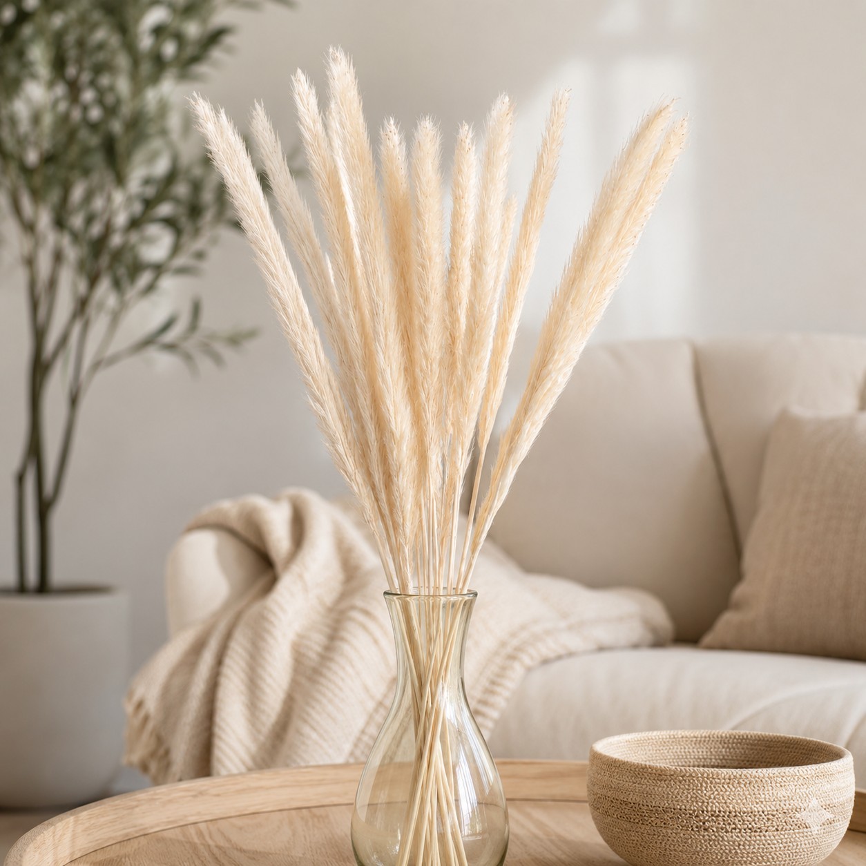 15 Stems Natural Dried Reed Grass Pampas Style Boho Home Vase Wedding Decor