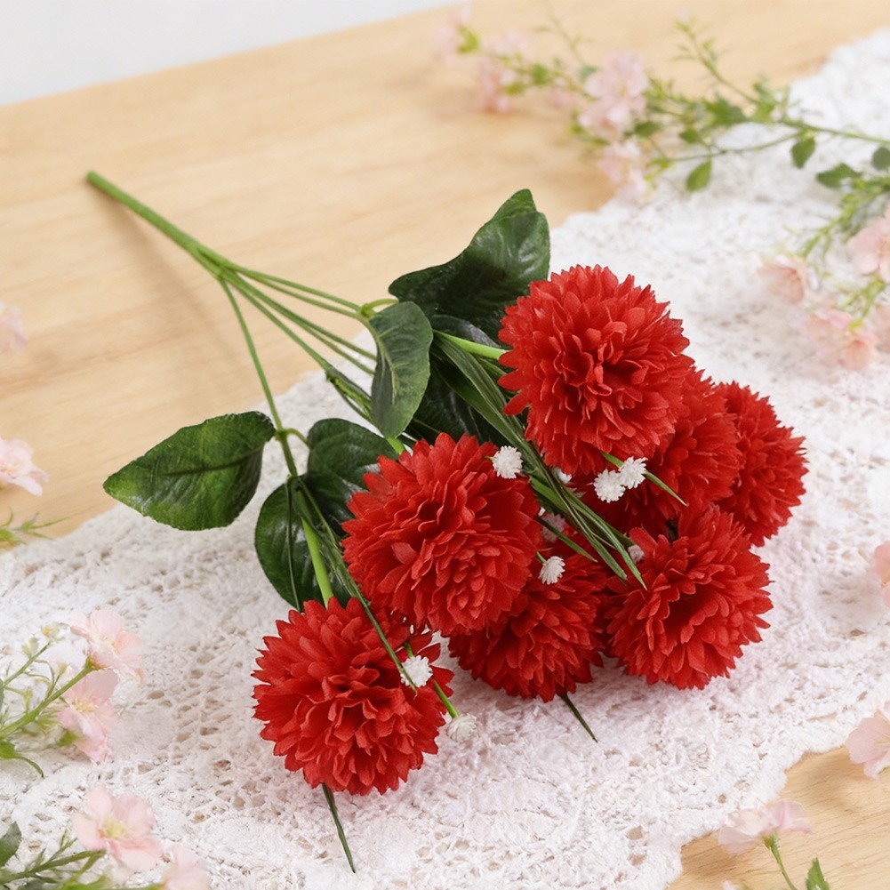 7-Head Artificial Flower Bouquet Dandelion Style 40cm for Any Occasion