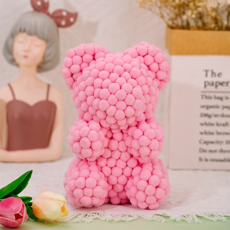 Soft Pink Foam Ball Doll Animal-shaped Doll Home Table Decoration for Children